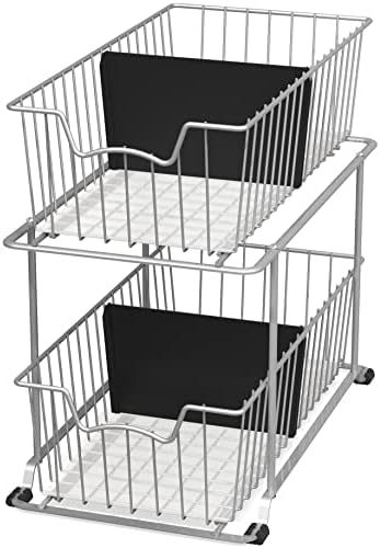 Simple Houseware 2 Tier Cabinet Wire Basket Drawer Organizer, Grey by SimpleHouseware