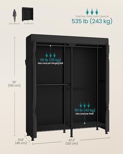 SONGMICS Closet Organizers and Storage, Clothes Rack with Shelves - Image 5