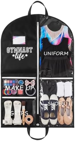 Blushtier 40" Cheer Uniform Garment Bag Gymnast, Black,White by Blushtier