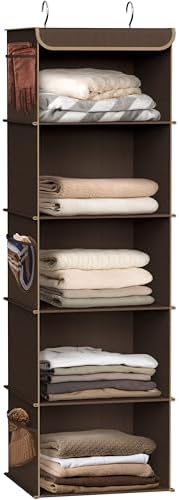 Simple Houseware 5 Shelf Hanging Closet Organizer, Brown by SimpleHouseware