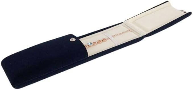 Premium Grade Jewelry Gift Box for Bracelet Necklace Navy Blue Velvet Present Modern Elegant Store Gallery Present (Jewelry is not included)