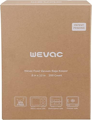 Wevac 8” x 12” 200 Count Food Vacuum Sealer Bags Keeper, PreCut Quart, Ideal for Food Saver, BPA Free, Commercial Grade, Great for storage, meal prep and Sous Vide (Pack of 2) - Image 4