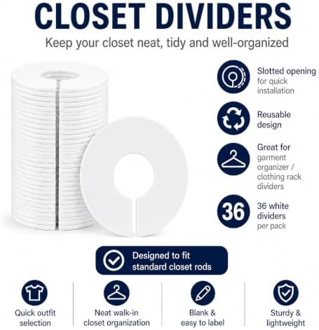 36 Pack White Acrylic Shelf Dividers for Closet Organization - Image 6