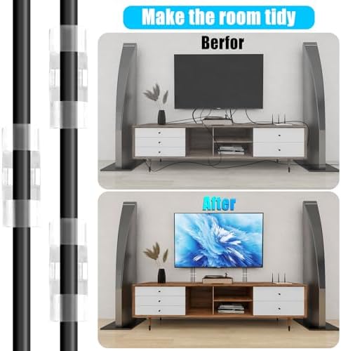 XHF 35pcs Large Self Adhesive Cable Clips Clear,Wire Clips Cable Management Wire Organizer Cord Holder for Under Desk, Car, Wall, TV PC Ethernet Cable - Image 7