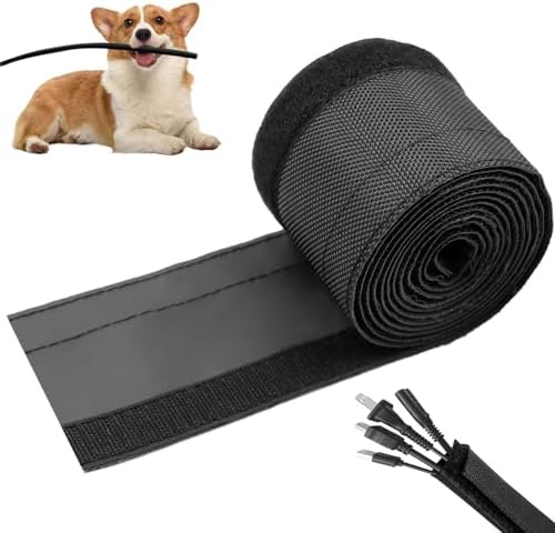 1/2" - 6.6Ft Hook and Loop Cable Sleeve, Wire Protector for Pets by Unknown