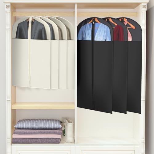 Univivi Garment Bag Suit Bag for Closet Storage, Beige, 40 Inch, Set of 6 - Image 6