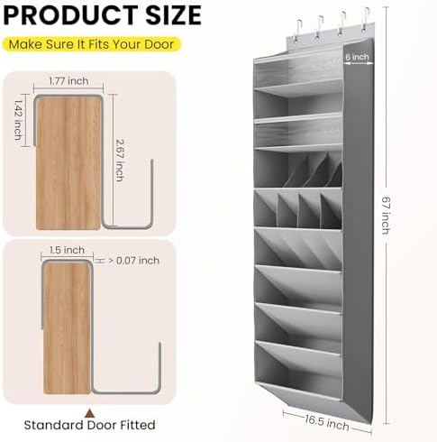 Mefirt XL Clear Over the Door Shoe Organizer for Closet Fit 25 Pairs - Image 6