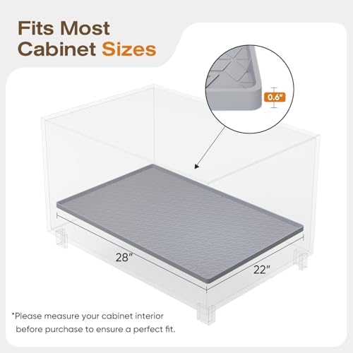 TRZZ Waterproof Under Sink Mat, 28"x22", Drip Tray Shelf Liner, Khaki - Image 2