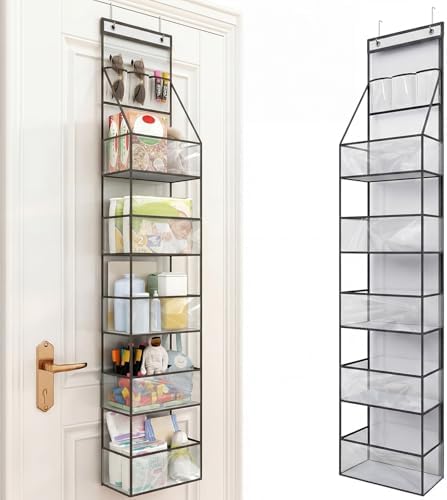Over Door Organizer Hanging Storage 6 Shelf Clear Pockets Pantry Closet by Fixwal