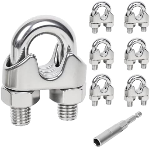 6 Pcs 5/16 inch Wire Rope Cable Clips,Wire Rope Clamp,Cable Clamp by Unknown