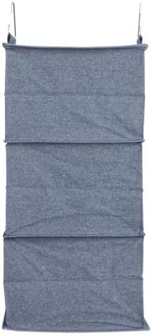 Household Essentials Hanging Cotton Blend Closet Organizer with 3 Storage Shelves, Denim - Image 5