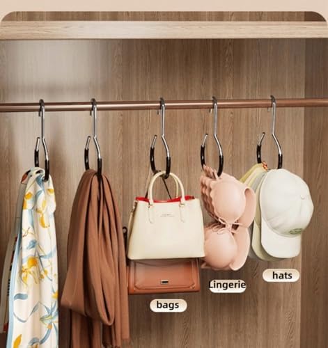 10 Pack Hat Hangers for Closet - Nonslip Space Saving Steel Hat Rack for Baseball Caps, Versatile Hanger Organizer for Belts, Vest, Ties and Scarves (Black) - Image 7