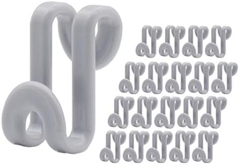 60 Pcs Clothes Hanger Connector Hooks, Mini Cascading Hanger Hooks for Velvet Huggable Hangers, Wooden Hangers, Heavy Duty Space Saving for Closet (Grey) by Kclongvs