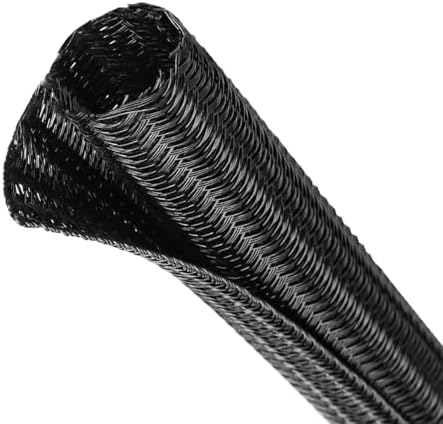Split Wire Loom Tubing, Cable Protector Sleeve, Braided Cable Management for TV/Computer/Home Theater/Engine Bay, Cord Protectors from Pets No Chew (Black, 1"-25ft) by ConveniencetoYourLife