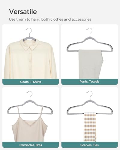 SONGMICS Plastic Clothes Hangers, Pack of 60, Space-Saving - Image 4