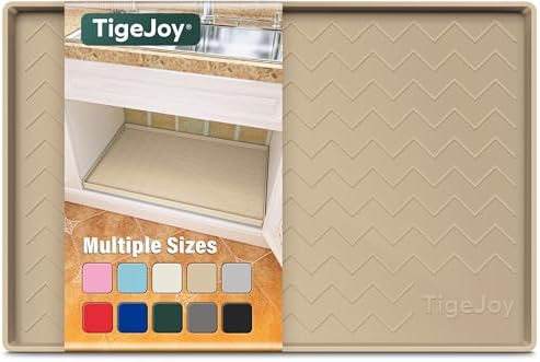 TigeJoy Under Sink Mats for Kitchen Waterproof 28" x 22", Cabinet Liner by TigeJoy