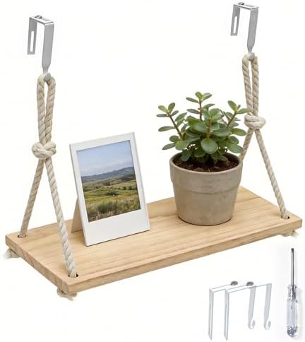 Cubicle Hanging Shelf with Adjustable Hooks for Office Storage by Fernlandia