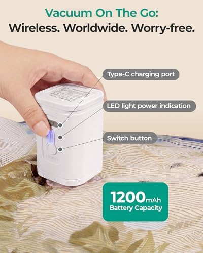 BAGSMART Travel Vacuum Bags with Rechargeable Electric Pump, 21PC Kit - Image 2