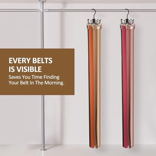 ZEDODIER 2 Pack Belt Hanger, Belt Organizer for Closet 360° Rotatable - Image 4