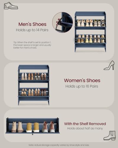 VASAGLE Narrow Shoe Storage Cabinet Organizer with 2 Flip Drawers - Image 5