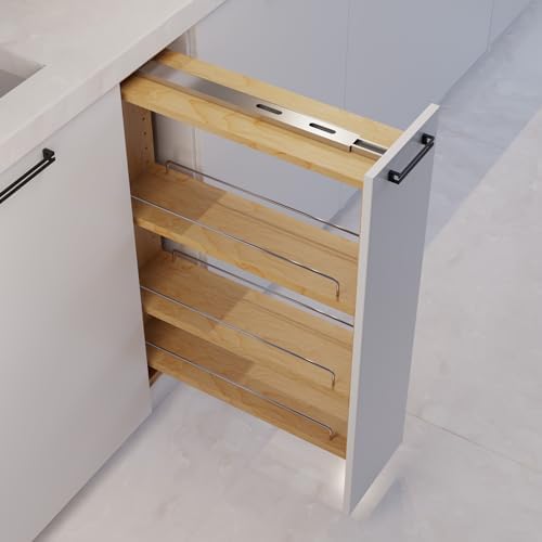 Dowell 6" Base Filler Pullout Organizer with Adjustable Shelves (Wood 4005 0630B) by DowellKitchenBath