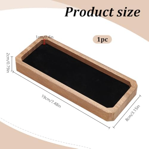 INFUNLY Walnut Pen Gift Box 7.5x3.2x0.8 Inches Brown Pen Case with Velvet Padding Ballpoint Pen Box Wood Lid Jewelry Display Case Rectangle Pen Tray for Jewelry Birthday Gift Souvenir Business Gift - Image 2