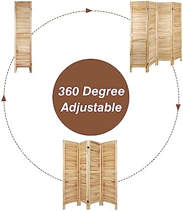 Louvered Room Divider Freestanding Wood Room Partition Divider - Image 3