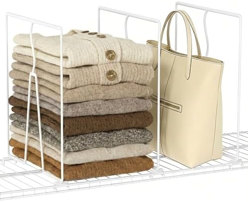 SortNStore Wire Shelf Dividers for Closet: Tall 16in x Deep 12in, 6 Pack by SortNStore
