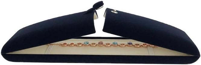 Premium Grade Jewelry Gift Box for Bracelet Necklace Navy Blue Velvet Present Modern Elegant Store Gallery Present (Jewelry is not included)