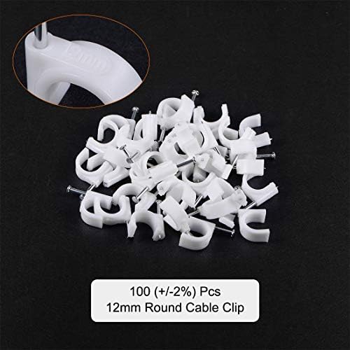 uxcell 12mm Cable Wire Clips Nail-in Wire Nail Clamps Cord Organizer Tie Holder 100pcs - Image 2