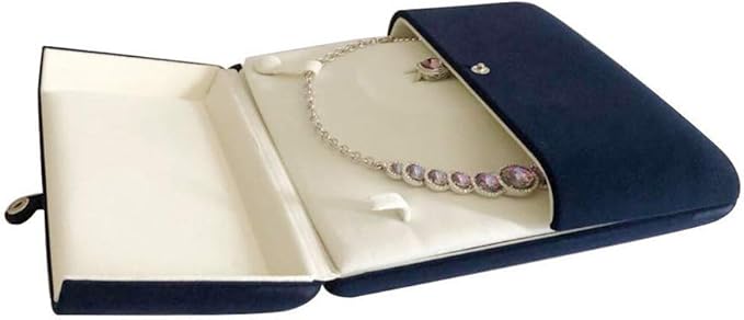 Premium Grade High End Presentation Blue Velvet Jewelry Box for Ring Necklace Bracelet Whole Set (Jewelry is not included)