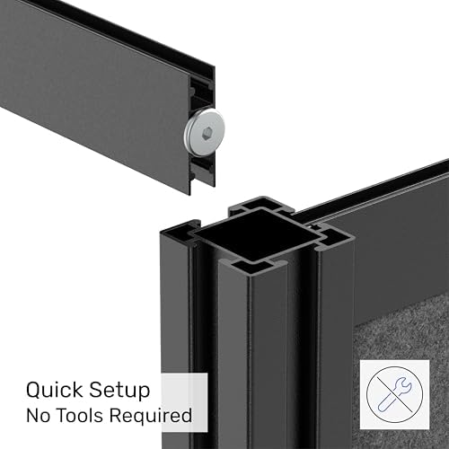 Workflow Modular Wall | Room Divider with Whiteboard, Sound Dampening, & Frosted Acrylic Panels | Expandable Office Partition for Privacy & Stability (70" x 48") - Image 5
