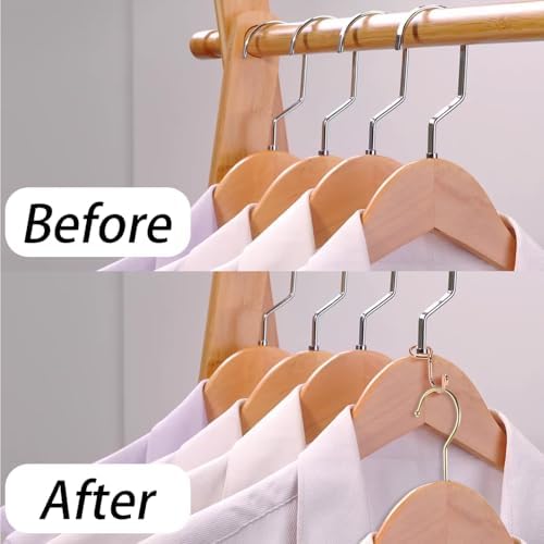 Sumnacon Cascading Hanger Hooks for Velvet Wooden Hangers, 30Pcs Rose Gold - Image 2