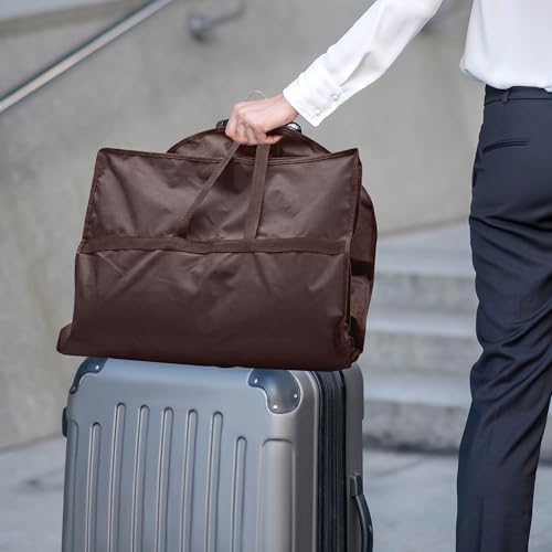 Lazebox 43" Travel Garment Bag with Accessories Zipper Pocket, Heavy Duty Suit Bag for Suits, Tuxedos, Dresses, Coats, Brown, 1 pack - Image 7