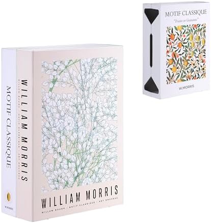 Book Shape Decorative Cable Management Box - Expandable Cable Organizer Box with Magnetic Closure for Home & Office (William Morris, Large) by TastePick