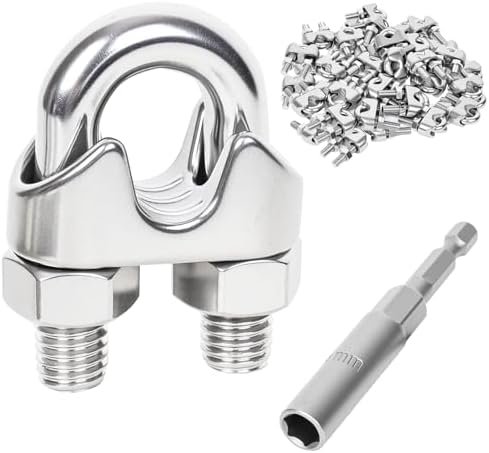 24 Pcs 1/4 inch Wire Rope Clips,Wire Rope Clamp,Cable Clamp by Unknown