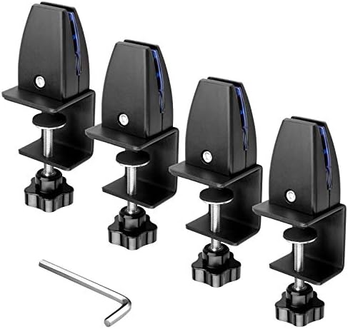 4 Pack Desk Partition Divider Bracket Clip, Acrylic Sneeze Guard Holder by OTTFF