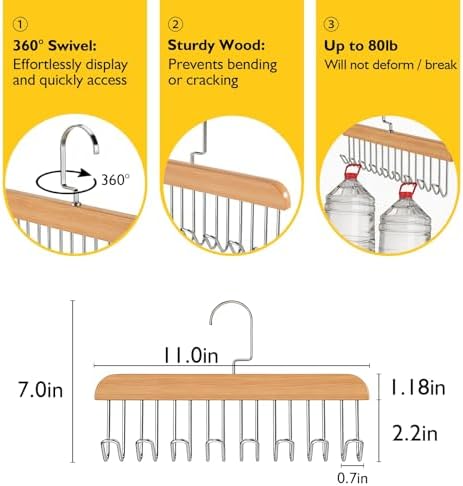 Bra Hangers for Closet Organizer with 24 Hook Belt Hanger for Closets 3 Pcs - Image 4