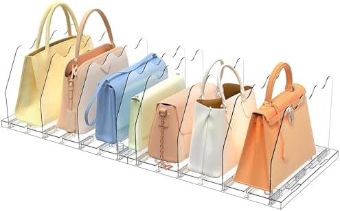 SOYO Adjustable Shelf Dividers for Closet, Purse Organizers for Bag, Clear by SOYO