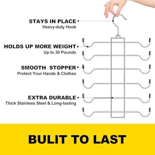 1 Pack Closet-Organizers-and-Storage,6 Tier Tank-Top-Hangers-Space-Saving,Closet-Organizer,Non-Slip Hanging Sport Bras Holder,Dorm-Room-Essentials-for-College-Students-Girls Camisoles Swimsuits Dress - Image 3