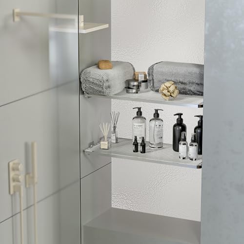 Rod Closet Shelves,Expandable-Large Metal Storage Racks,3 Packs DIY Dividers Separators for Cabinet Wardrobe Cupboard Pantry Kitchen Bathroom (Silver,7.9" D x 17"-31" W,3PCS) - Image 6