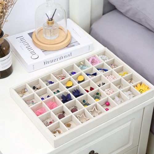 Stratalife 40 Grid Velvet Jewelry Organizer Tray, 13.8" x 9.4" x 1.2" - Image 4