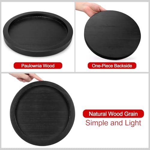 Black Wooden Decorative Trays for Kitchen Counter Living Room Centerpiece - Image 4