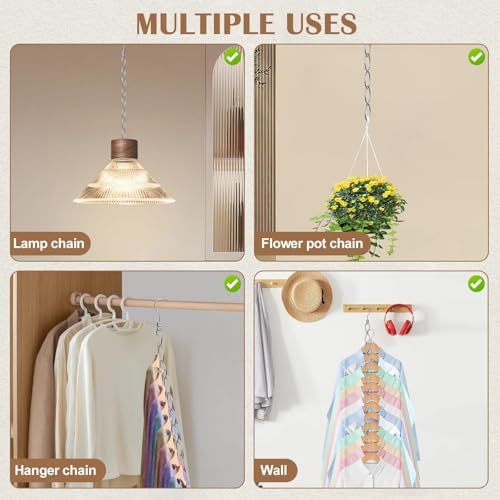 80 Holes Clothing Chain Hangers: 10 Pack Metal Space Saving Hangers - Image 6