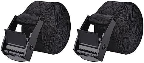 TRIWONDER Cinch Tie Down Strap Lashing Straps Heavy Duty Nylon Straps with Cam Buckles for Cargo, Trucks, Boat, Motorcycle,SUP, Kayak, Canoe, Trailer (2m, Black - 2 Pack) by TRIWONDER