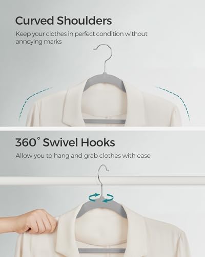 SONGMICS Velvet Hangers 50 Pack, Non-Slip Clothes Hangers, Space-Saving - Image 7