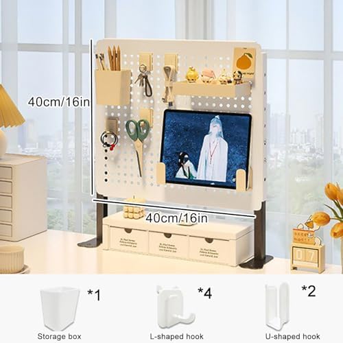 Clamp Desk nizer, 40cm White Floating Privacy Panel, Office Partition Kit, Pegboard Combination, Desktop nizer for Enhanced Workspace Efficiency - Image 2