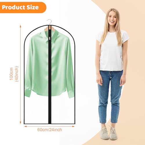 12 Pack Clear Garment Bags, 24 x 40 In Clothes Covers For Suits & Coats - Image 2