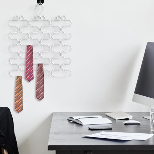 Deco Brothers Scarf Hanger for Closet, 23 Loop, White - Image 4