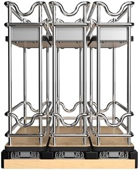Rev-A-Shelf 9" Pullout Organizer, 2 Tier Triple Narrow Upright Shelf, 5WU2-9N3-1 - Image 2